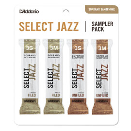 Тростини для сопрано саксофона D"Addario Select Jazz Reed Sampler Pack - Soprano Sax 3S/3M (4 шт)