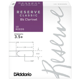 Тростини для кларнета D"ADDARIO DCT10355 Reserve Classic Bb Clarinet товщина 3.5+     10шт.