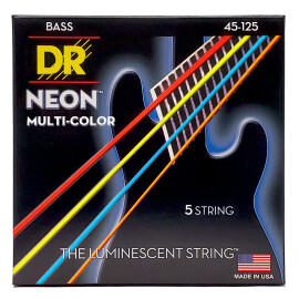 Струни для бас-гітари DR STRINGS NEON MULTI-COLOR BASS - MEDIUM - 5 STRING (45-125)