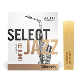 Тростини для альт саксофона D"ADDARIO RRS10ASX3H SelectJazz Unfiled товщина 3 Hard    1 шт.