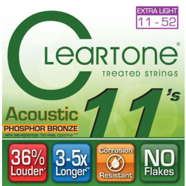 Струни акустика (11-52) CLEARTONE 7411 Acoustic Phosphor Bronze Custom Light 11-52