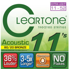 Струни акустика (11-52) CLEARTONE 7611 Acoustic 80/20 Bronze Custom Light 11-52
