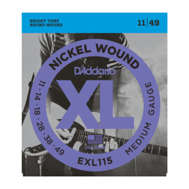 Струни електро (11-49) D`Addario EXL115  XL Blues/Jazz nickel steel