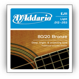 Струни для акустичної гітари D`Addario EJ11 80/20 bronze (12-53)