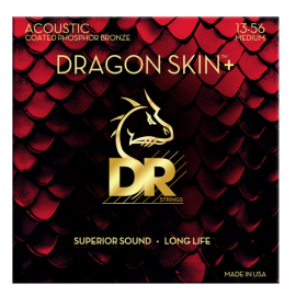 Струни для акустичних гітар DR Strings DRAGON SKIN+ Acoustic Phosphor Bronze - Medium (13-56)