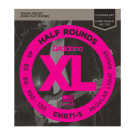 Струни 5стр.бас (45-130) D`Addario ENR71-5 напівкругла намотка