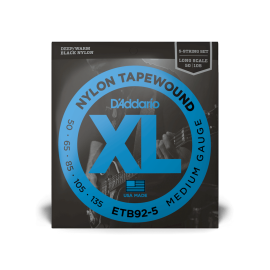 Струни 5стр.бас (50-135) D`Addario ETB92-5 Tapewound Bass Medium