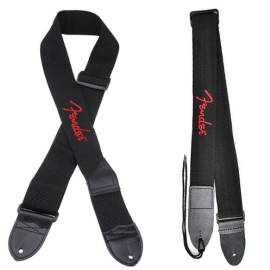 Ремінь гітарний FENDER STRAP 2" BLACK RED LOGO