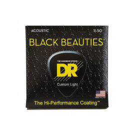 Струни для акустичної гітари DR BKA-11 Black Beauties Acoustic Custom Light (11-50)