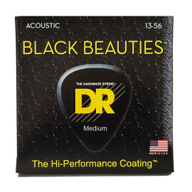 Струни для акустичної гітари DR BKA-13 Black Beauties Acoustic Medium (13-56)