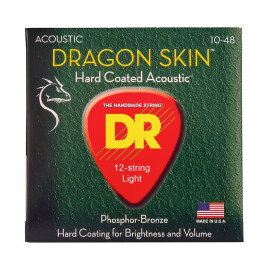 Струни для акустичної гітари DR DSA-10/12 Dragon Skin Acoustic 12 String (10-48)