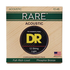 Струни для акустичних гітар DR STRINGS RARE ACOUSTIC PHOSPHOR BRONZE - 12 STRING (10-48)