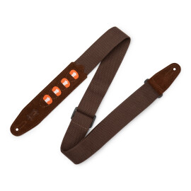 Ремінь LEVY'S MC2PH-BRN 2″ Brown Cotton Pick Holder Guitar strap