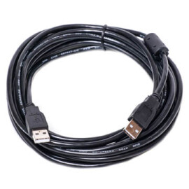 Кабель PowerPlant USB 2.0 AM– AM, 5м, One ferrite