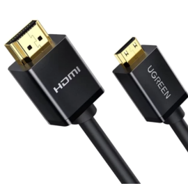 Кабель UGREEN HD108 miniHDMI to HDMI, 1.5 m, v2.0 UltraHD 4K-3D Black