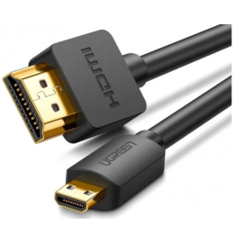 Кабель UGREEN HD127 microHDMI to HDMI, 1 m, v2.0 UltraHD 4K-3D Black