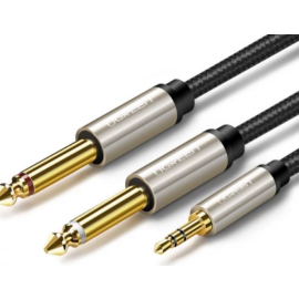 Кабель UGREEN AV126 3.5 mm TRS to 2 x 6.3 mm TS, 2 m