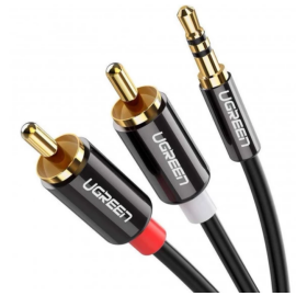 Кабель UGREEN AV116 3.5 mm to 2RCA Audio Cable, 2 m Black