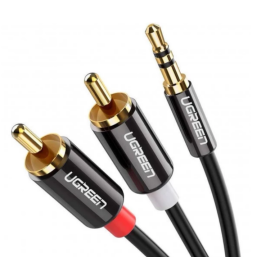 Кабель UGREEN AV116 3.5 mm to 2RCA Audio Cable, 3 m Black
