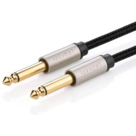 Кабель міжблочний UGREEN AV128 6.3 mm to 6.3 mm Audio Cable Braided, 1 m Gray