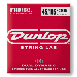 Струни Dunlop DBHYN45105 DUAL DYNAMIC HYBRID 45-105 нікель+сталь 4стр.бас (45-105) 