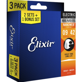 Струни для електрогітар Elixir EL NW SL (3 Pk)