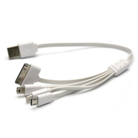 Кабель PowerPlant універсальний USB 2.0 AM - Mini, Micro, Lightning, I-Pod, 0.3м KABUSBALL
